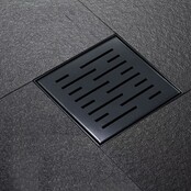 Doucheputje Mat Zwart 20x20cm Vloersifon met flens