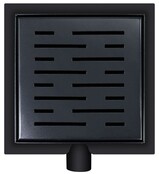 Doucheputje Mat Zwart 15x15cm Vloersifon met flens