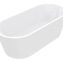 Vrijstaand Bad Libero Ovaal Wit 178x80x58 cm Acryl met Witte Waste