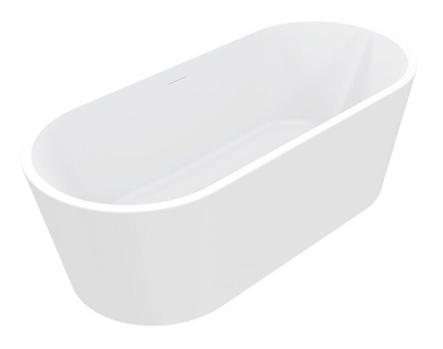 Vrijstaand Bad Libero Ovaal Wit 178x80x58 cm Acryl met Witte Waste