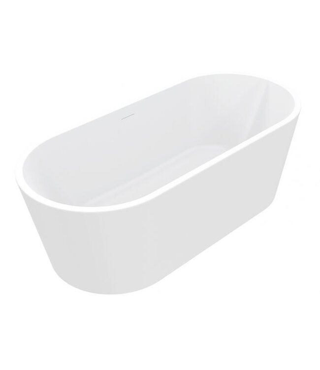 Vrijstaand Bad Libero Ovaal Wit 178x80x58 cm Acryl met Witte Waste