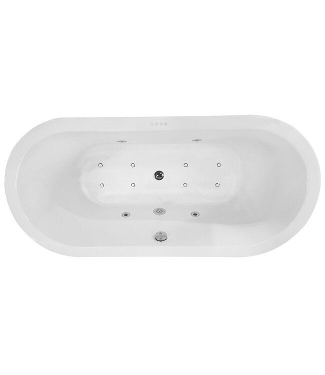 Wiesbaden Vrijstaand Whirlpool Bad Libero Ovaal Wit 170x80x60 cm met 12-jets