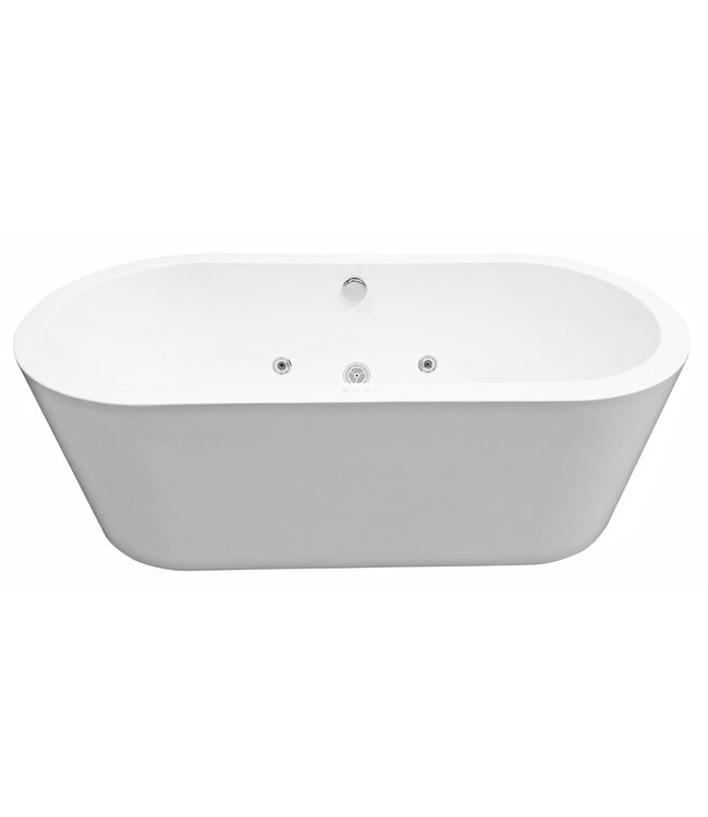 Wiesbaden Vrijstaand Whirlpool Bad Libero Ovaal Wit 170x80x60 cm met 12-jets