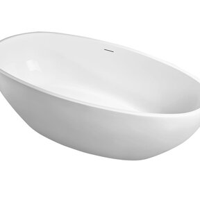 Vrijstaand Bad Ellips Ovaal Wit 180x90x60 cm Acryl met Witte Waste