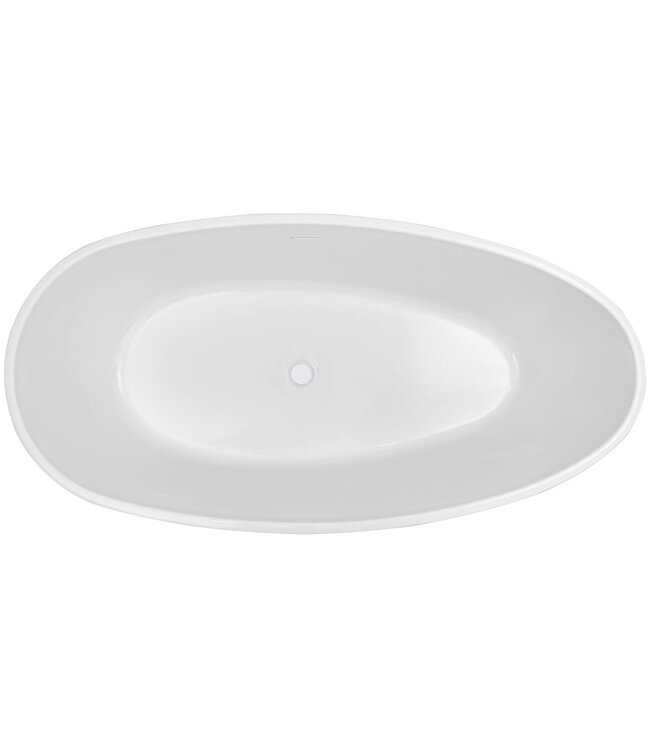 Wiesbaden Vrijstaand Bad Ellips Ovaal Wit 180x90x60 cm Acryl met Witte Waste