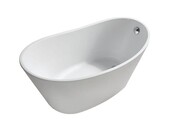 Wiesbaden Vrijstaand bad Ovaal Trapeze 170x77x66 cm Glans Wit Acryl met clickwaste