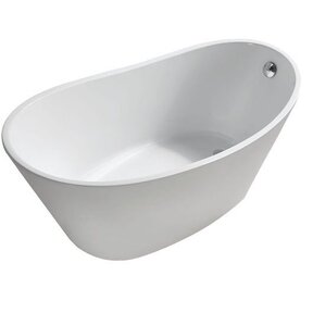 Vrijstaand bad Ovaal Trapeze 170x77x66 cm Glans Wit Acryl met clickwaste