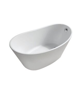 Wiesbaden Vrijstaand bad Ovaal Trapeze 170x77x66 cm Glans Wit Acryl met clickwaste