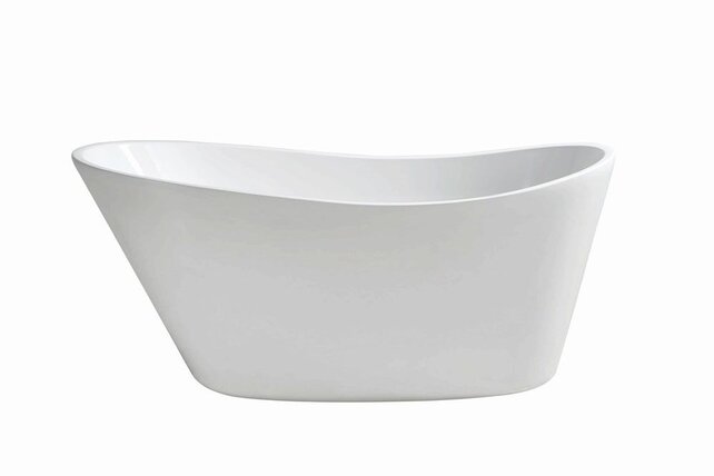 Wiesbaden Vrijstaand bad Ovaal Trapeze 170x77x66 cm Glans Wit Acryl met clickwaste