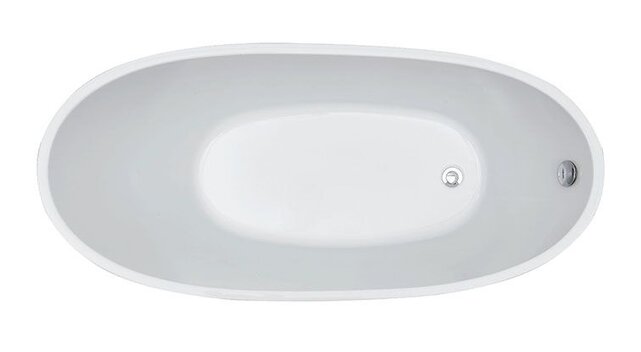 Vrijstaand bad Ovaal Trapeze 150x72x66 cm Glans Wit Acryl met clickwaste