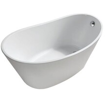 Vrijstaand bad Ovaal Trapeze 150x72x66 cm Glans Wit Acryl met clickwaste