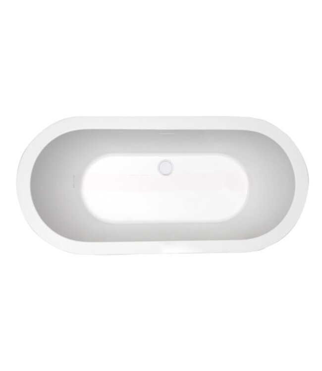 Vrijstaand Bad Bianco Ovaal Wit 178x80x58 cm Acryl met Witte Waste