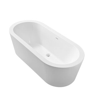 Wiesbaden Vrijstaand Bad Bianco Ovaal Wit 178x80x58 cm Acryl met Witte Waste