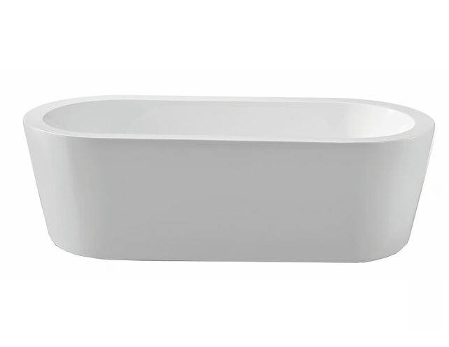Vrijstaand Bad Bianco Ovaal Wit 178x80x58 cm Acryl met Witte Waste