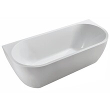 Half Vrijstaand Bad Wall 170x75x58cm Wit met Waste glans Wit