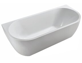 Half Vrijstaand Bad Wall 180x80x58cm Wit met Waste glans Wit