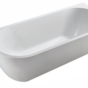 Half Vrijstaand Bad Wall 180x80x58cm Mat Wit met Waste Mat Wit