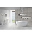 Wiesbaden Wiesbaden Vrijstaand Bad Eva 179x84x64 cm Ovaal Solid Surface Mat Wit incl. clickwaste en badsifon met flexibele afvoerslang