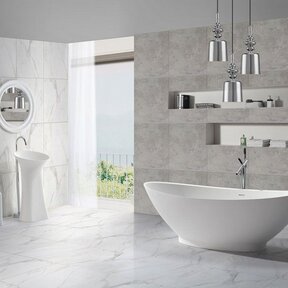 Wiesbaden Vrijstaand Bad Jasmijn 186x84x60 cm Solid Surface Mat Wit