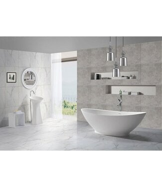 Wiesbaden Wiesbaden Vrijstaand Bad Jasmijn 186x84x60 cm Solid Surface Mat Wit