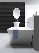 Wiesbaden Half Vrijstaand Bad Inge 180x84x57 cm Solid Surface Mat Wit incl. clickwaste en badsifon met flexibele afvoerslang