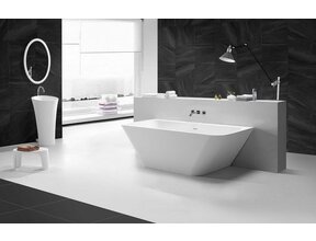 Half Vrijstaand Bad Inge 180x84x57 cm Solid Surface Mat Wit