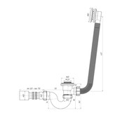 Badsifon Aloni flexibele afvoerbuis met crepine Ø50mm