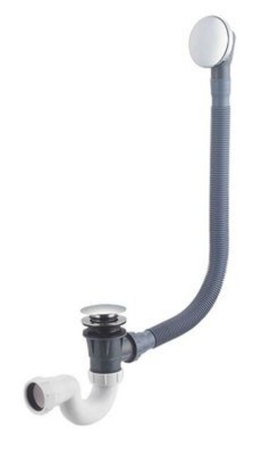 Badsifon Wiesbaden Badafvoer en overloopcombinatie met clickwaste chroom