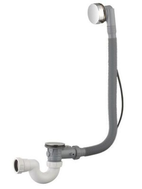 Badsifon Wiesbaden Badafvoer en overloopcombinatie met pop-up waste chroom