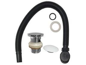 Badsifon Wiesbaden Badafvoer sifon + click waste in chroom & mat wit