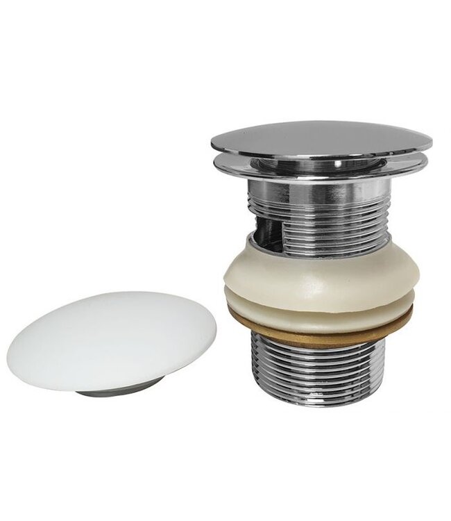 Wiesbaden Badsifon Wiesbaden Badafvoer sifon + click waste in chroom & mat wit