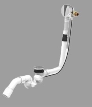 Wiesbaden Badsifon Wiesbaden Badafvoer en overloopcombinatie met vulfunctie en pop-up waste chroom