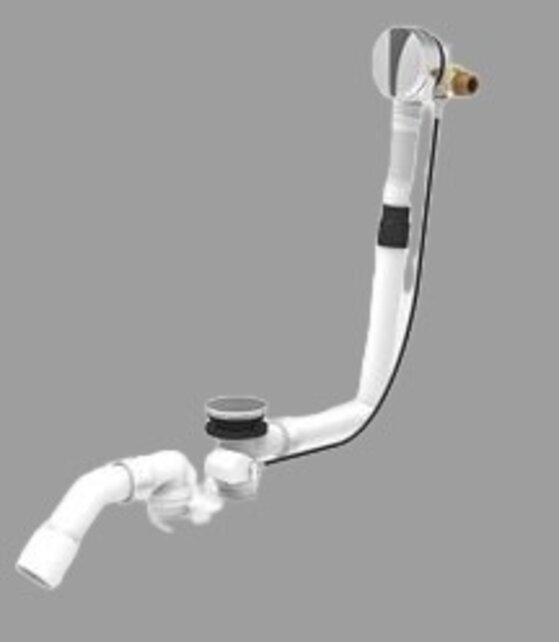 Badsifon Wiesbaden Badafvoer en overloopcombinatie met vulfunctie en pop-up waste chroom