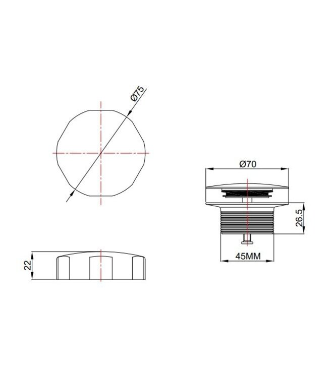 Wiesbaden Wiesbaden Doblar Mat Zwart afbouwdeel badafvoer met overloop