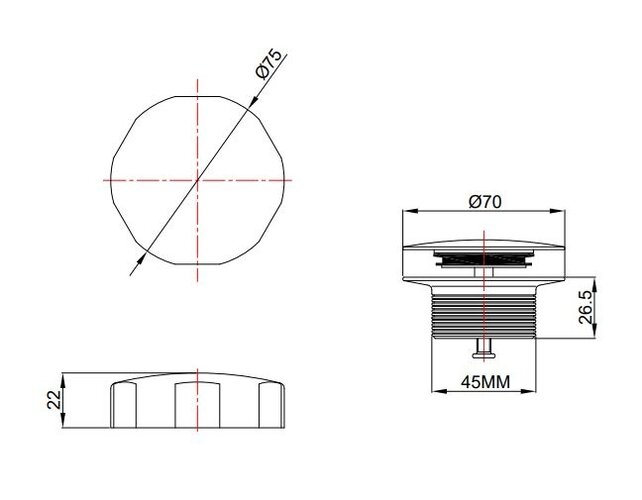 Wiesbaden Doblar Chroom afbouwdeel badafvoer met overloop Wiesbaden Doblar Chroom afbouwdeel badafvoer met overloop