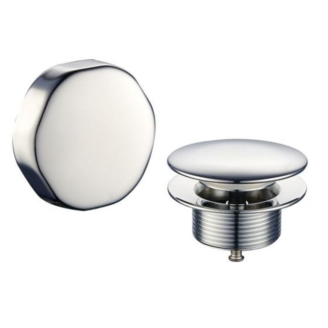 Wiesbaden Doblar Chroom afbouwdeel badafvoer met overloop Wiesbaden Doblar Chroom afbouwdeel badafvoer met overloop