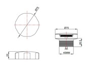 Wiesbaden Doblar Gun Metal afbouwdeel badafvoer met overloop