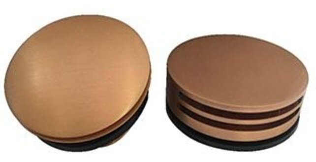 Wiesbaden Caral Geborsteld Koper afbouwdeel rond badafvoer met overloop en vulfunctie