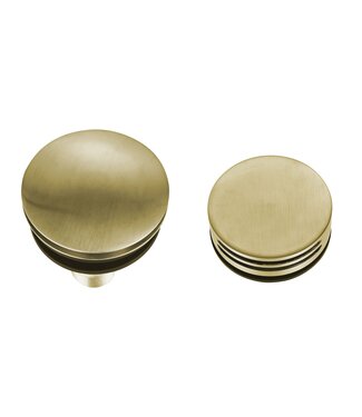 Wiesbaden Wiesbaden Caral Geborsteld Messing afbouwdeel rond badafvoer met overloop en vulfunctie