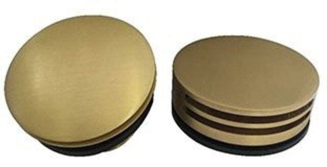 Wiesbaden Caral Geborsteld Messing afbouwdeel rond badafvoer met overloop en vulfunctie