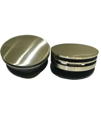 Wiesbaden Wiesbaden Caral Geborsteld Staal afbouwdeel rond badafvoer met overloop en vulfunctie