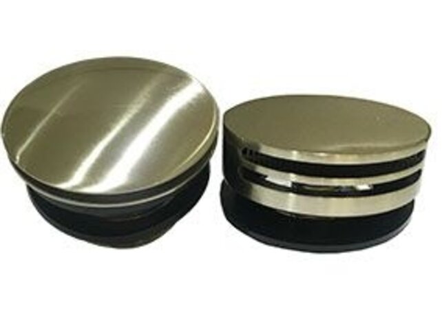 Wiesbaden Caral Geborsteld Staal afbouwdeel rond badafvoer met overloop en vulfunctie