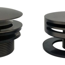 Wiesbaden Caral Gun Metal  afbouwdeel rond badafvoer met overloop en vulfunctie