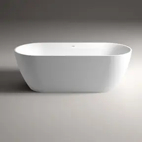 Vrijstaand Bad 180x80x60cm Wit Moon Ovaal Acryl Met Afsluitbare Klikplug