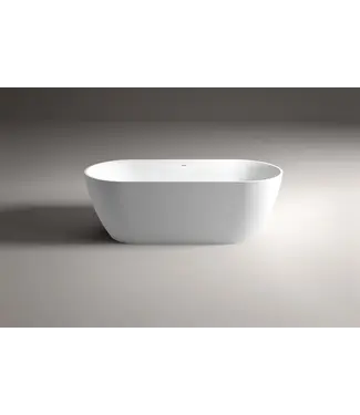 SANI-SUPPLY Vrijstaand Bad 180x80x60cm Wit Moon Ovaal Acryl Met Afsluitbare Klikplug