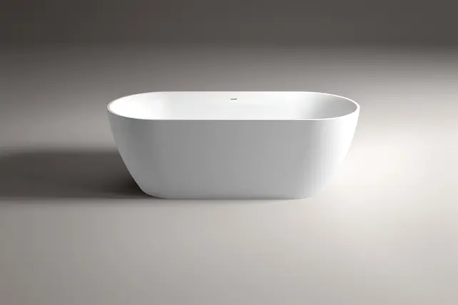 Vrijstaand Bad 180x80x60cm Zwart - Wit Moon Ovaal Acryl Met Afsluitbare Klikplug