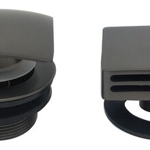 Wiesbaden Gemma Gun Metal  afbouwdeel rond badafvoer met overloop en vulfunctie