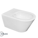 Stereo Hangtoilet met bidet Randloos Glans Wit excl. wc-bril