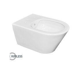 Wiesbaden Stereo Hangtoilet met bidet Randloos Glans Wit excl. wc-bril