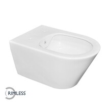 Stereo Hangtoilet met bidet Randloos Mat Wit excl. wc-bril
